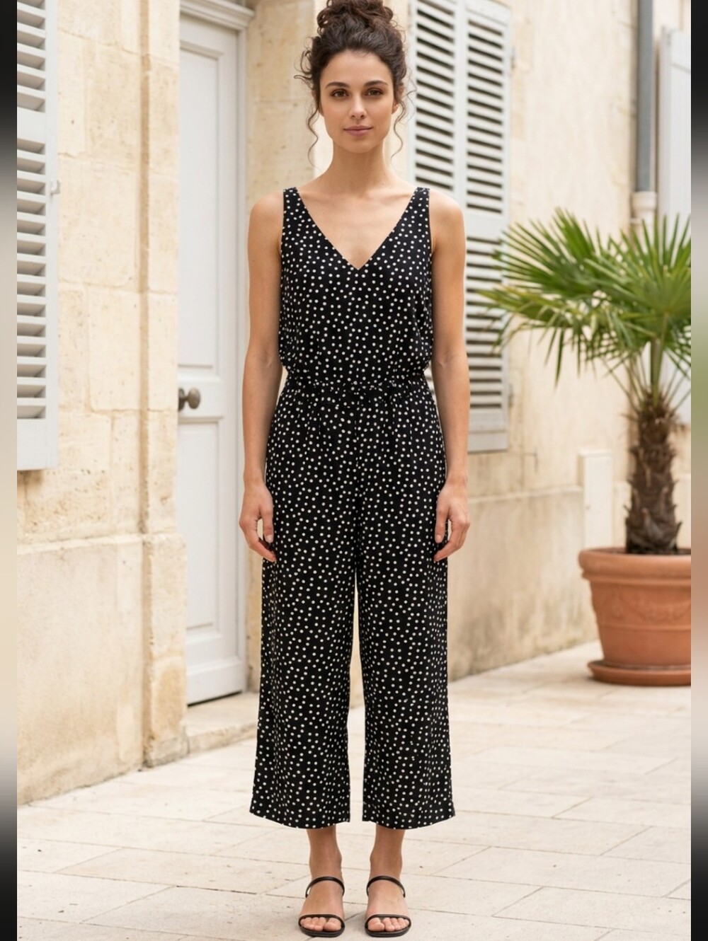 LOFT  Polka Dot Sleeveless Jumpsuit